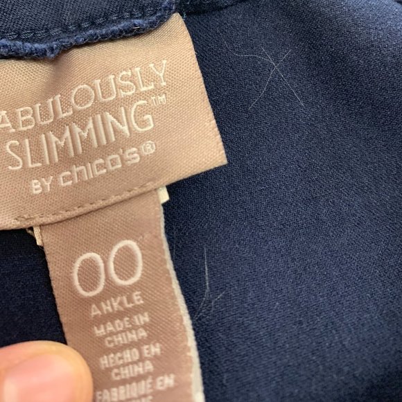 ❄️ CHICOS FABULOUSLY SLIMMING PULL ON WOMENS ANKLE PANTS SIZE 00 ❄️ - Picture 3 of 6